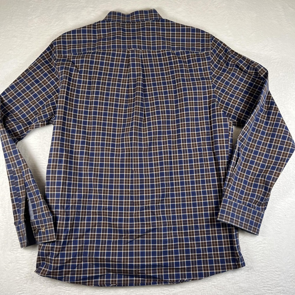 Jos. A. Bank 1905 Shirt Mens Large Blue Brown Plaid Modern Fit Button Up - Picture 6 of 7
